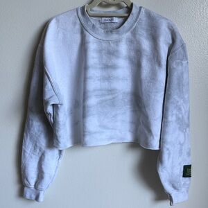 Danzy Gray Tie Dye Cropped Sweatshirt